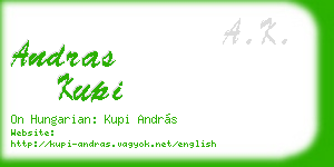 andras kupi business card