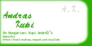 andras kupi business card